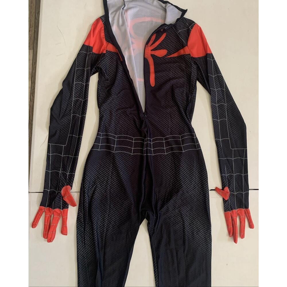 Spiderman Sz M Into the SpiderVerse Miles Jumpsuit Adult/Kids Cosplay Costume - Picture 8 of 16